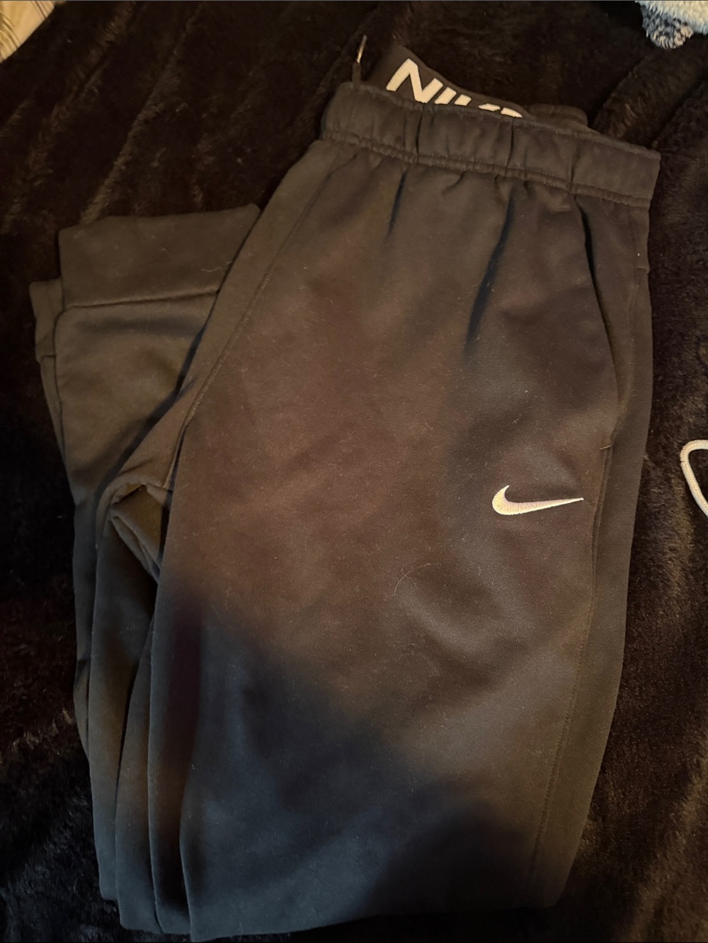 Nike Black Kids' Joggers with Silver Swoosh